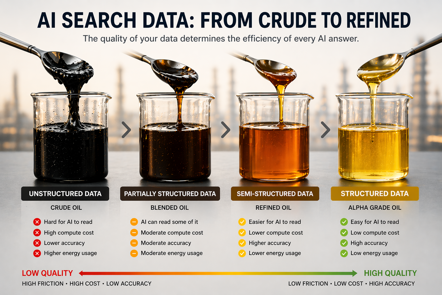 AI Search Data: From Crude to Refined — four grades of data quality